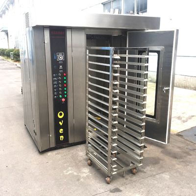 Троллейбус вращающийся по часовой стрелке циркуляция горячего воздуха 16 подносов Газовая вращающаяся печь для пекарни
