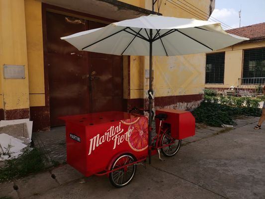 Фруктовые соки Конфеты пончики Дисплей Велосипедная тележка Мобильная тележка с едой 2450*930*970 мм Размер