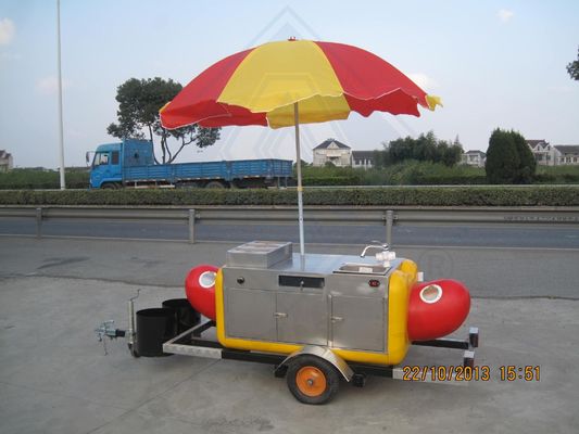Торговая корзина уличных продуктов питания на открытом воздухе Торговая корзина прицепа для обслуживания пищевых продуктов для еды с лапшами и хотдогами