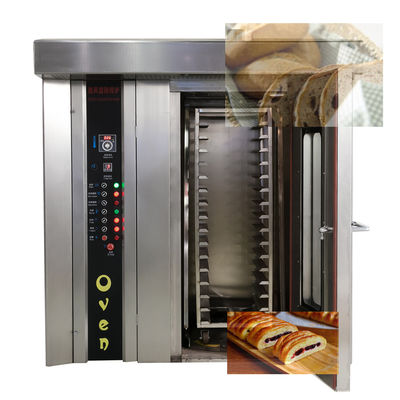 Электрический/дизельный/газовый источник отопления Автоматическая вращающаяся печь для хлебопечения 16/32/68