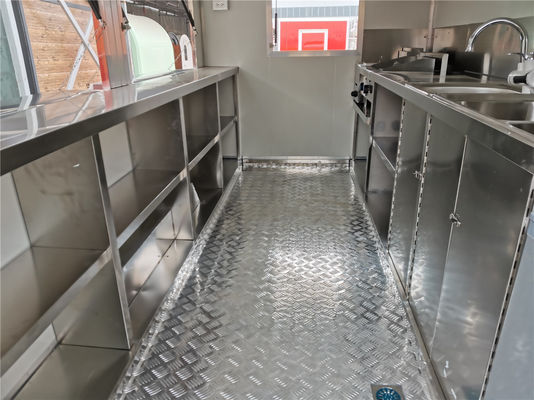 Коммерческое питание Уличный пищевой киоск Современный трейлер для пиццы Бургер жареный куриный