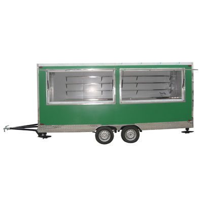 Мобильный пищевой грузовик из нержавеющей стали с закаленным стеклом и электрическим мотоциклом