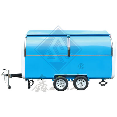 Мобильный пищевой грузовик весом 1000 кг с крышкой индивидуального цвета Круглая модель с одной/двойной осью