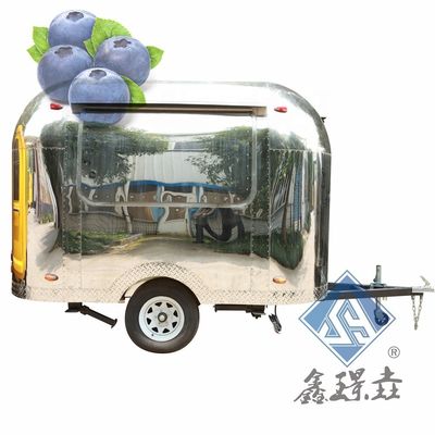 Торговые тележки с едой Мобильный пищевой грузовик с кухней и печью для пиццы Надежный продавец