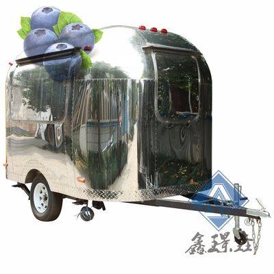 Торговые тележки с едой Мобильный пищевой грузовик с кухней и печью для пиццы Надежный продавец