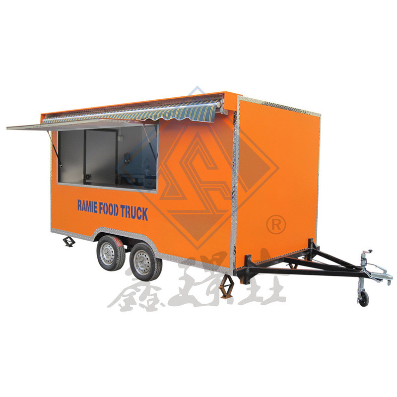 350 Мобильный квадратный продовольственный грузовик с крышкой индивидуального цвета с одной оси