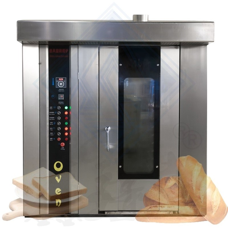Троллейбусный вращающийся пекарный газ 32 поднос вращающаяся печь для пекарных машин 100 кг/ч